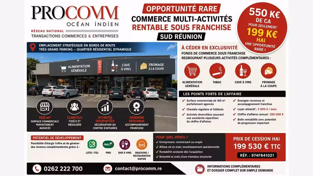 Epicerie multi activités à vendre à Saint-Pierre