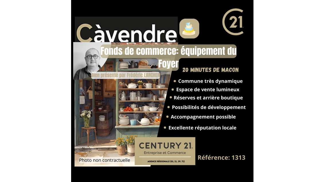 Vente FDC culinaire et arts de la table à Macon