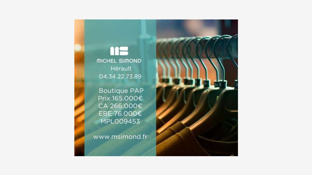 A vendre magasin de vêtements empl n°1 Hérault