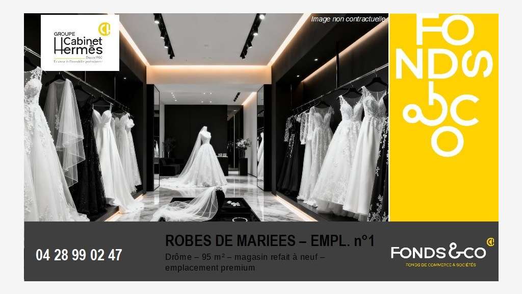 Vente FDC robes de mariées empl. N°1 Drôme