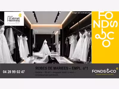 Vente FDC robes de mariées empl. N°1 Drôme