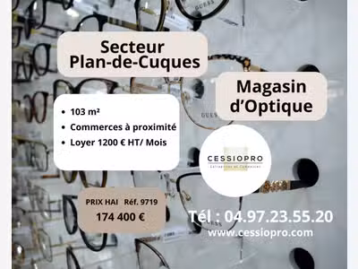 A vendre magasin d'optique secteur Plan-De-Cuques 