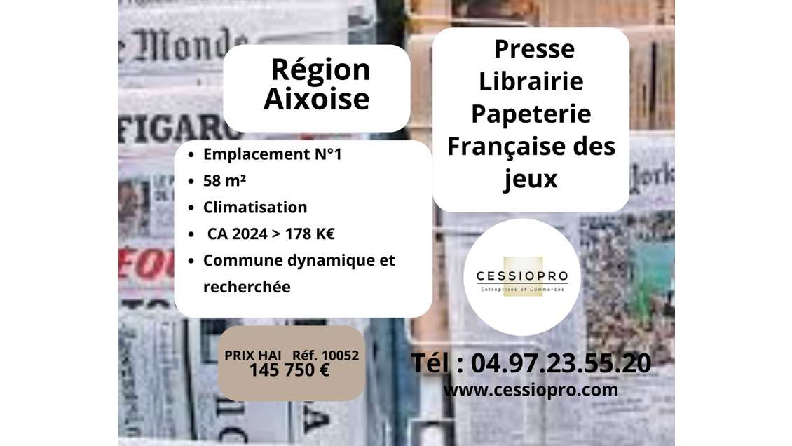 Cède FDC presse librairie papeterie FDJ Aix en Pce