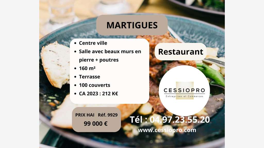 AV restaurant 100 couverts Martigues centre ville