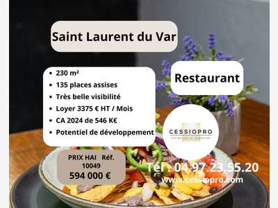Vente restaurant 135 places à Saint Laurent du Var