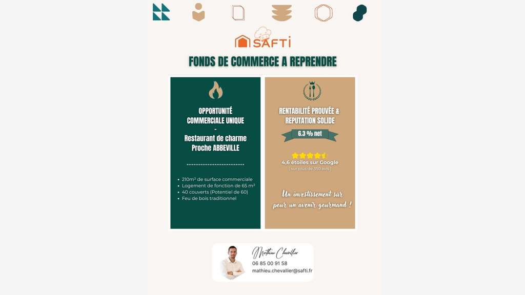 AV restaurant charme et rentabilité à Abbeville