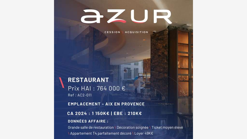 VENTE Restaurant à Aix-en-Provence