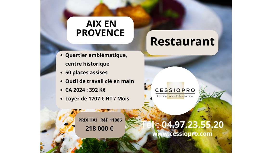 AV restaurant 108m² à Aix-en-Provence centre ville