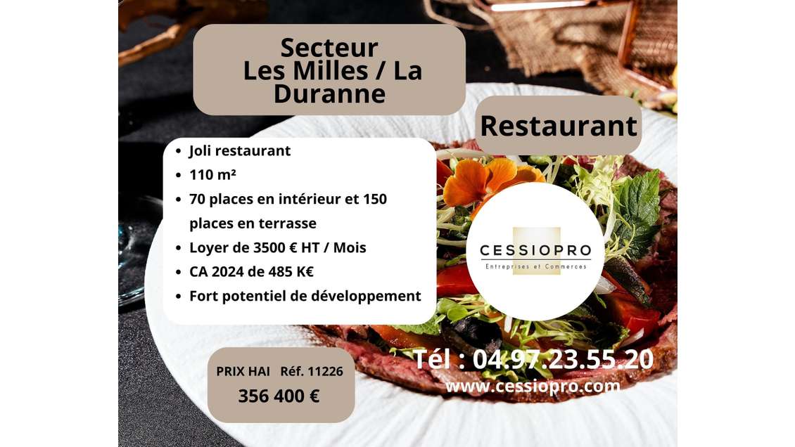 Vente restaurant secteur Les Milles / La Durance