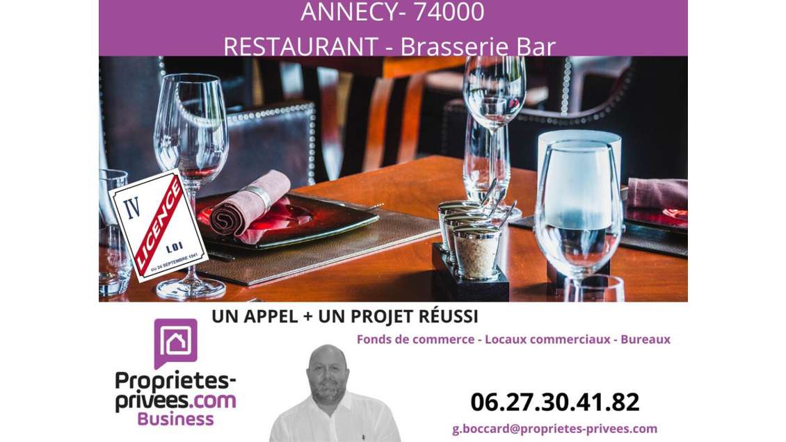 Vente restaurant bar brasserie secteur Annecy