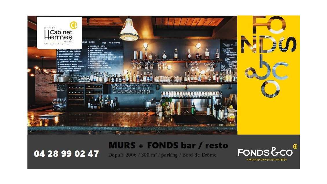 Vente fonds + murs bar restaurant Aouste sur Sye