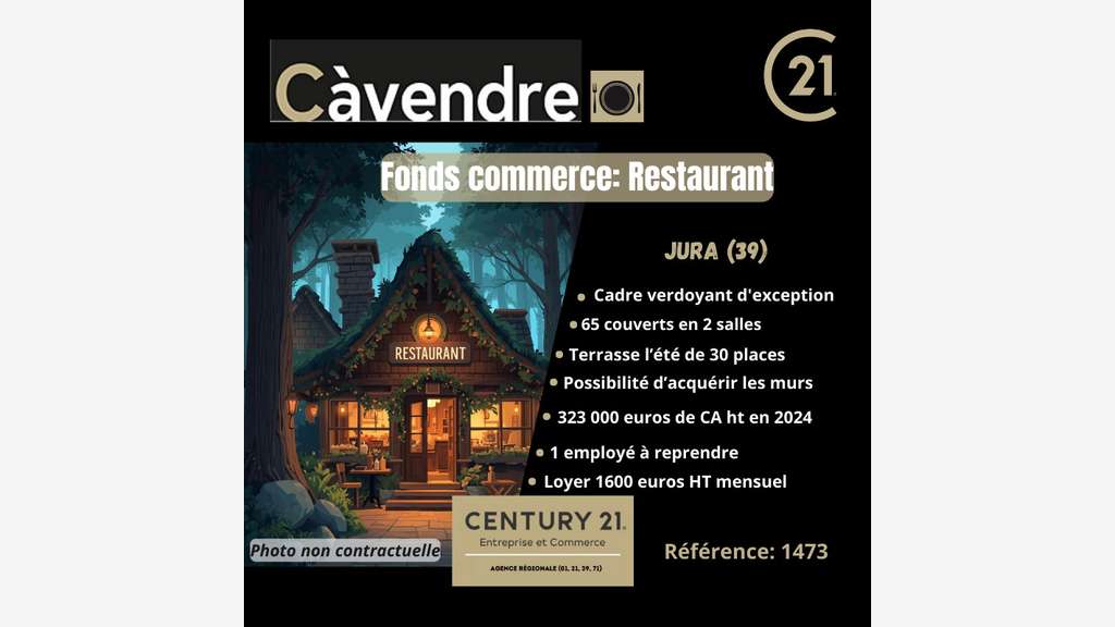 Vente restaurant lic IV dans le Jura axe passant