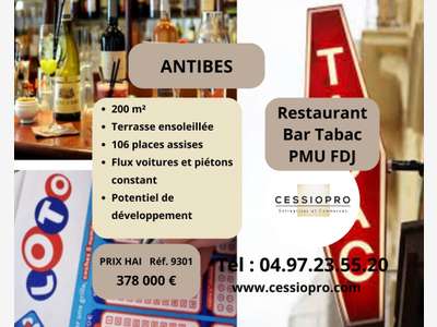 Vend restaurant bar tabac PMU FDJ à Antibes