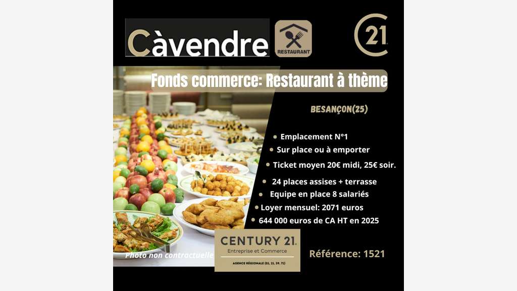 Vente FDC restauration à thème à Besançon
