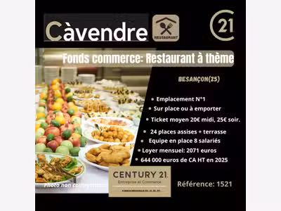 Vente FDC restauration à thème à Besançon