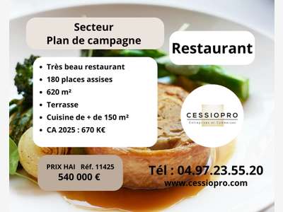 Cède très beau restaurant avec terrasse à Cabries