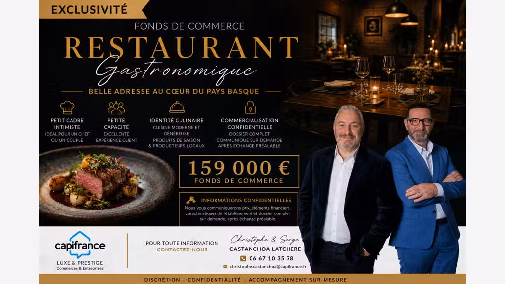 Vente FDC restaurant gastronomique Cambo-les-Bains