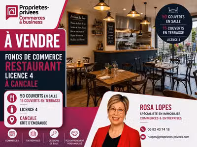 Vente bar restaurant 65 couverts à Cancale