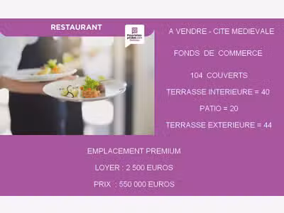 Vente restaurant 100 couverts à Carcassonne 11000