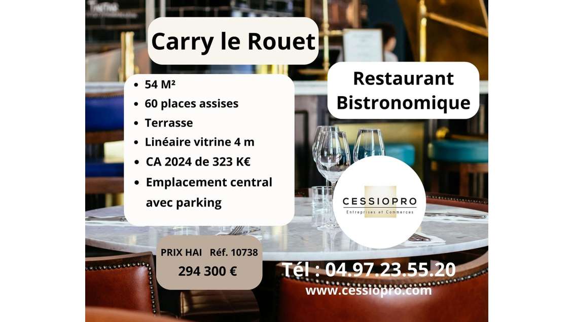 Vente restaurant et cave à vins à Carry le Rouet