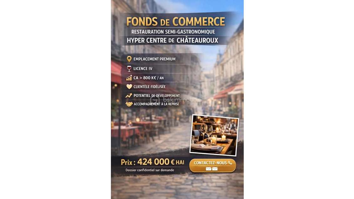 Vente restaurant gastronomique emp N°1 Châteauroux