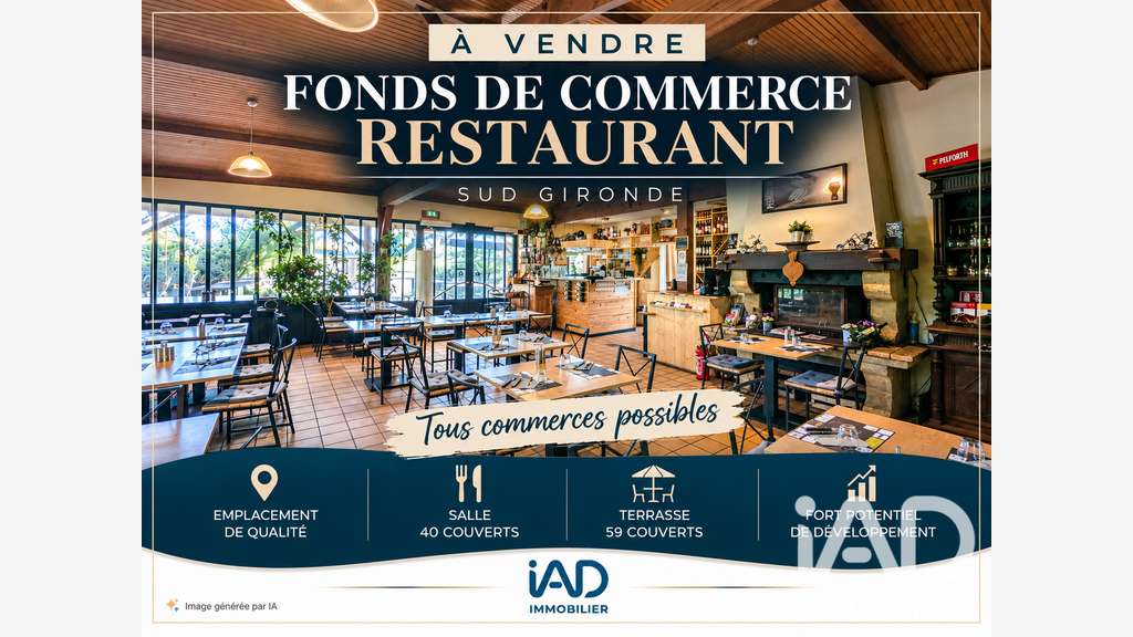 Vente restaurant emplacement stratégique Sud 33