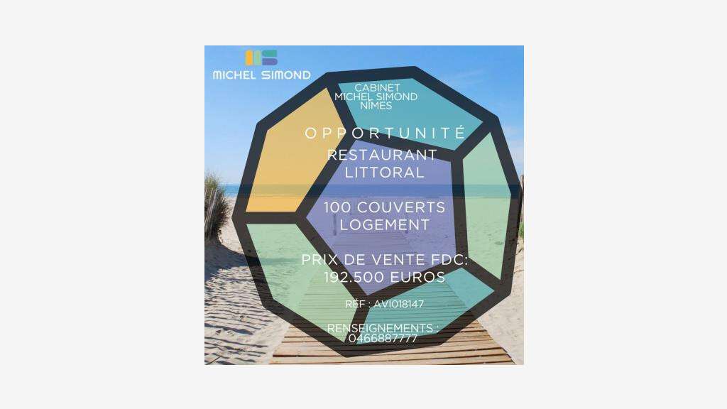 Vente restaurant de bord de mer Port Camargue