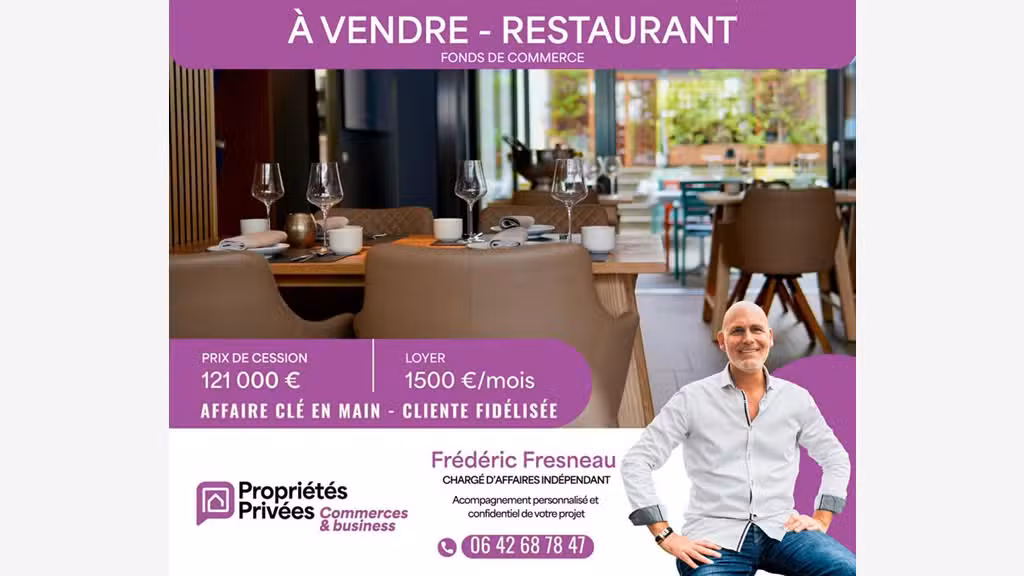 Vente restaurant de charme 75 couverts à Riantec