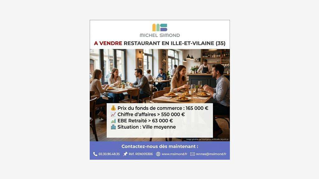 Vente restaurant en centre-ville Ille et Vilaine