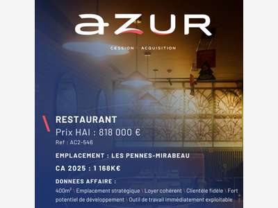VENTE Restaurant aux Pennes Mirabeau