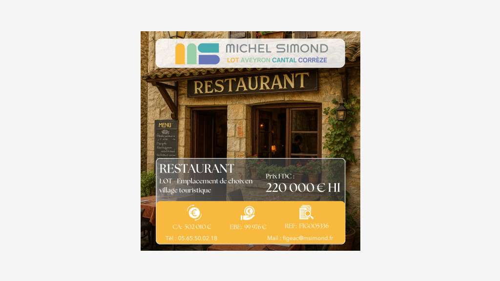 Vente restaurant saisonner en village classé Lot