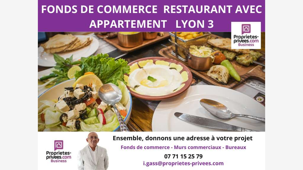 Vente restaurant 85 couverts terrasse Lyon 69003