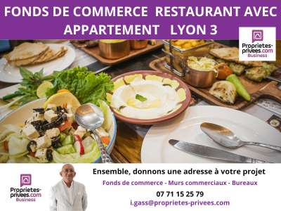 Vente restaurant 85 couverts terrasse Lyon 69003