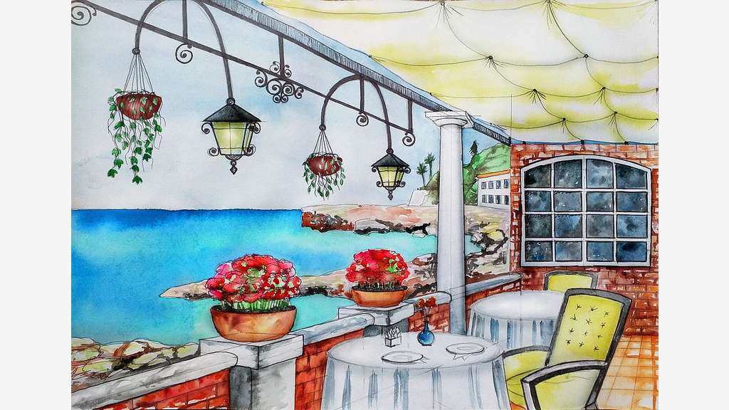 Vd restaurant L4 calanques face à la mer Marseille