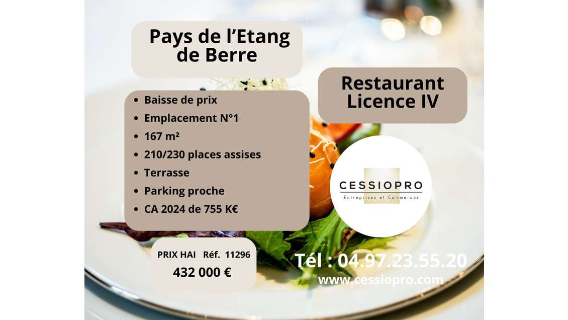 Vente restaurant Lic IV 137m² empl N°1 Martigues