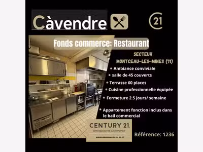 Fonds de commerce Restaurant Montceau-Les-Mines