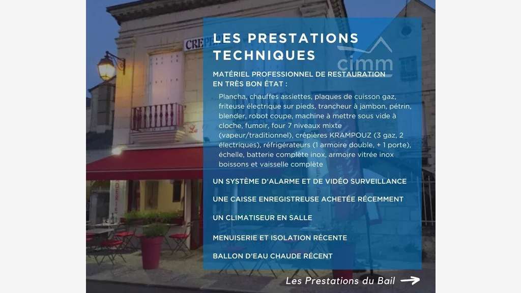 Crêperie gastronomique à vendre à Montsoreau