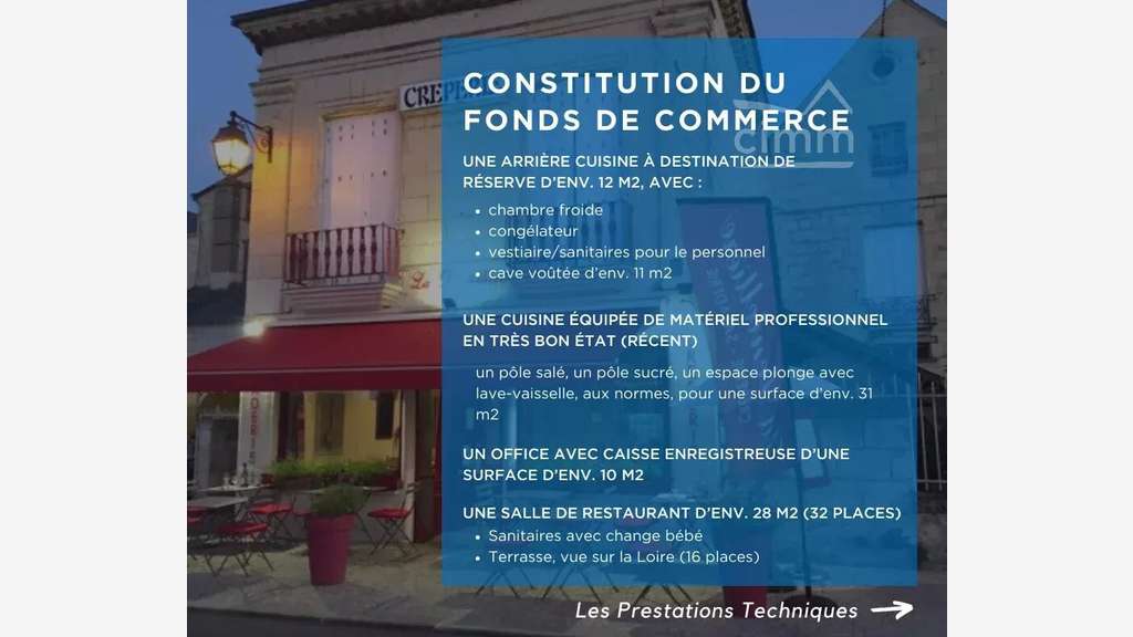 Crêperie gastronomique à vendre à Montsoreau