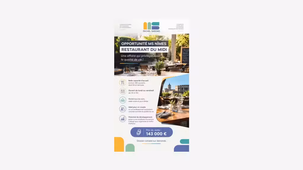 CESSION BRASSERIE DU MIDI FDC + MURS
