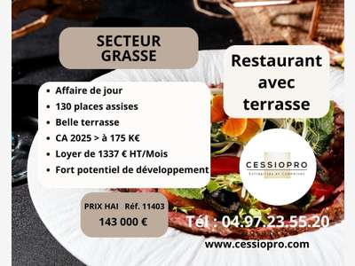 Restaurant avec terrasse ombragee secteur Grasse