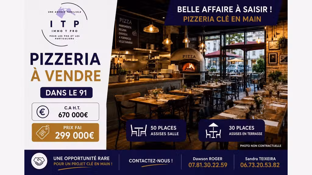 Vente restaurant pizzeria à Morsang-sur-Orge