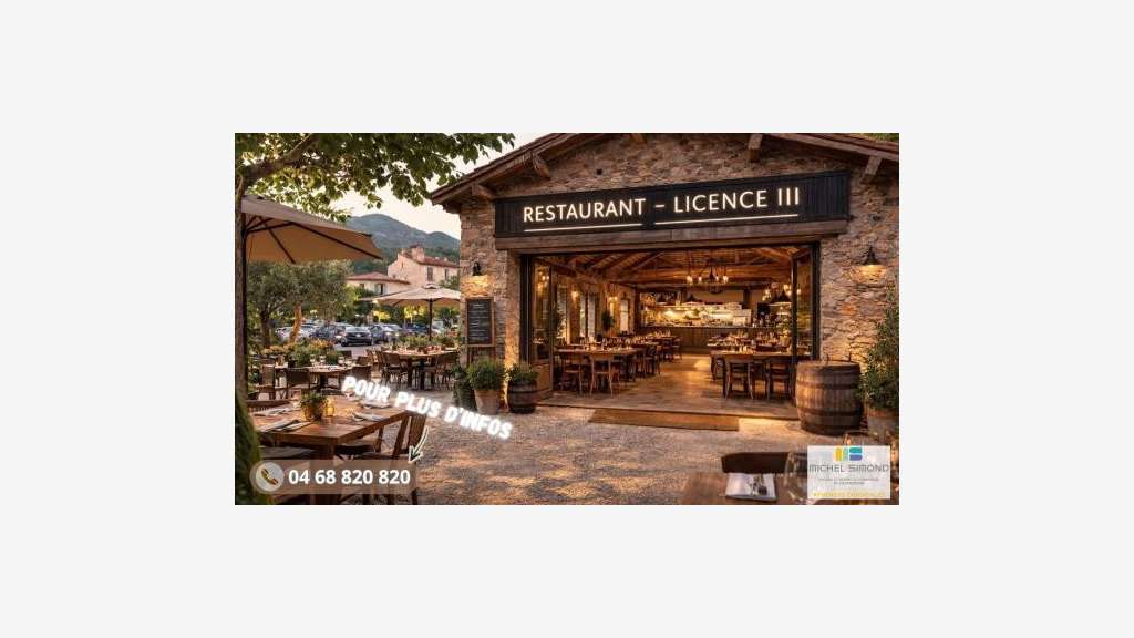 AV restaurant licence III situé dans village du 66
