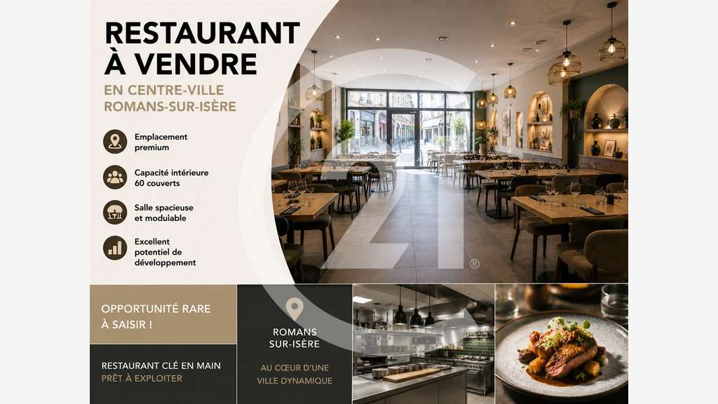 Restaurant à céder à Romans sur Isère centre