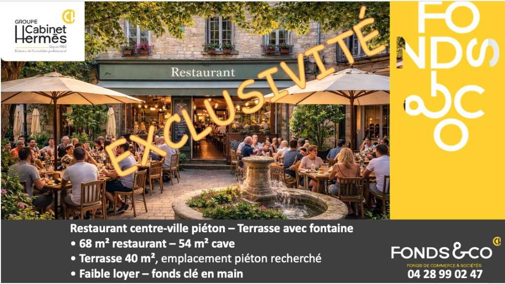 Cède restaurant de caractère terrasse Romans/Isère