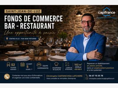Bar restaurant à vendre à Saint Jean de Luz centre