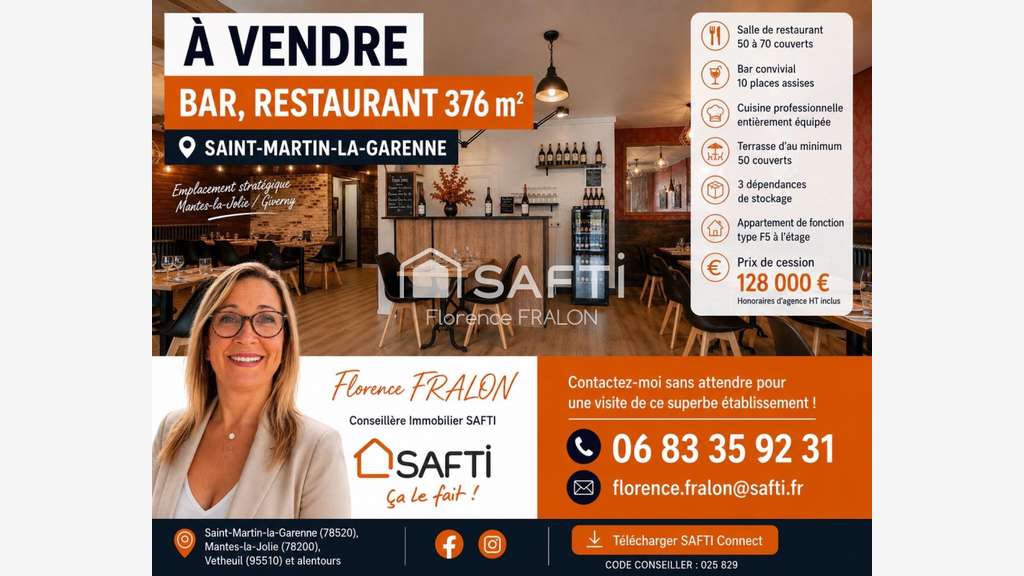 AV Superbe bar restaurant Saint-Martin-La-Garenne