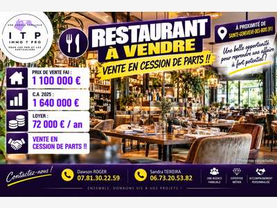 MAGNIFIQUE RESTAURANT LICENCE IV DANS UNE BELLE