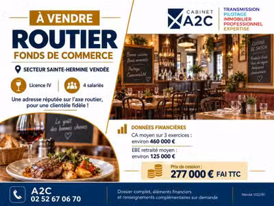 À vendre restaurant bar à Sainte Hermine