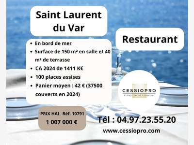 Vente restaurant emblématique en bord de mer 06