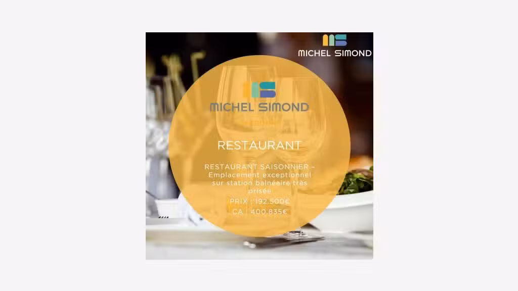 Vente restaurant saisonnier station balnéaire Aude